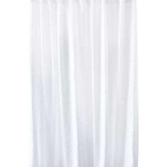 Haven Diamond Pattern Shower Curtain White Soft Texture 100% Cotton - Picture 5 of 5
